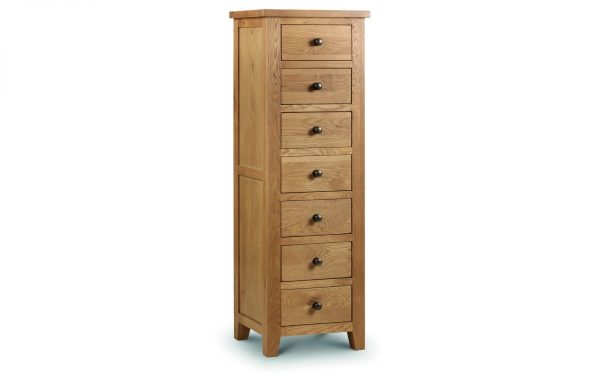 Julian Bowen Marlborough Oak 7 Drawer Narrow Chest