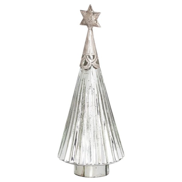 The Noel Collection Star Topped Glass Decorative Large Tree