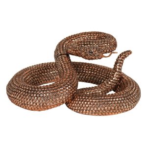 bronze-coiled-rattlesnake-figurine