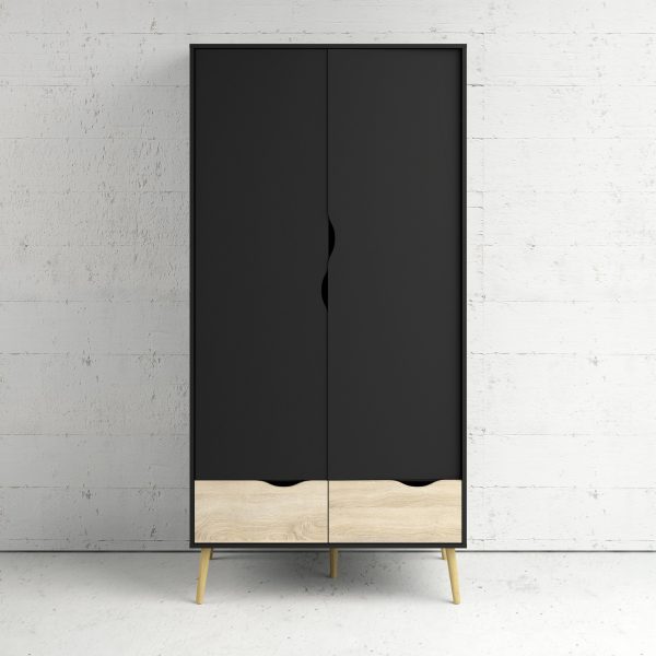 Oslo 2 Door 2 Drawer Wardrobe - Available In 2 Colours