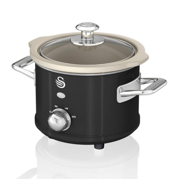 Swan 1.5 Litre Retro Slow Cooker - Black